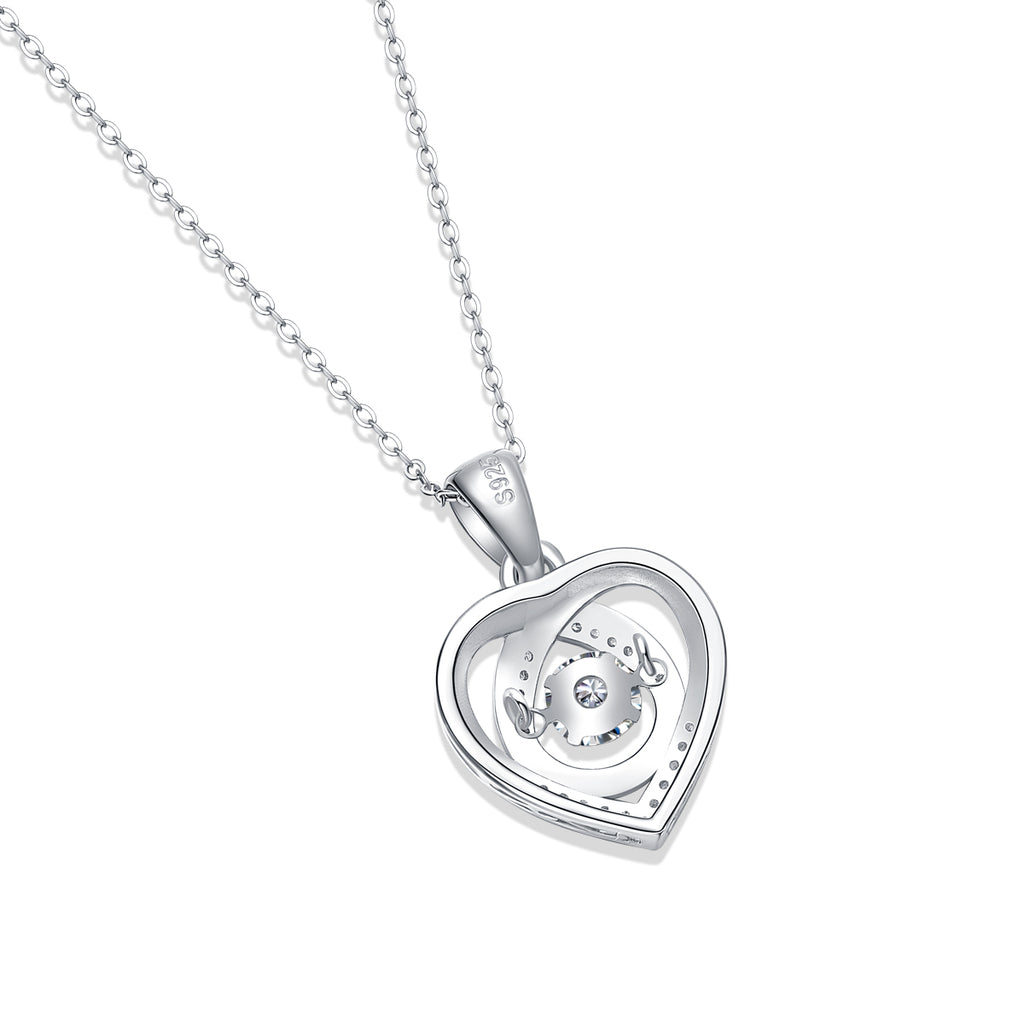 1Heart To Have Your Luxurious Fashion Diamond Pendant Necklace Set With Mosan Diamond Silver Ornaments Prohibit Tk Sales